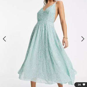 ASOS EDITION embellished cami midi dress